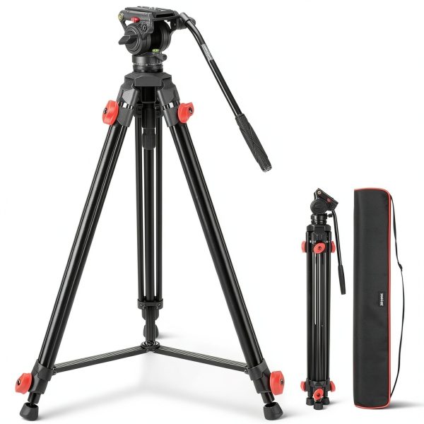 Neewer Video Tripod Fluid Head Aluminum DSLR Camera Stand-0