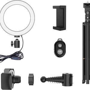 Bower Ring Light Selfie Studio 8 Inch Swivel Dimmable-0