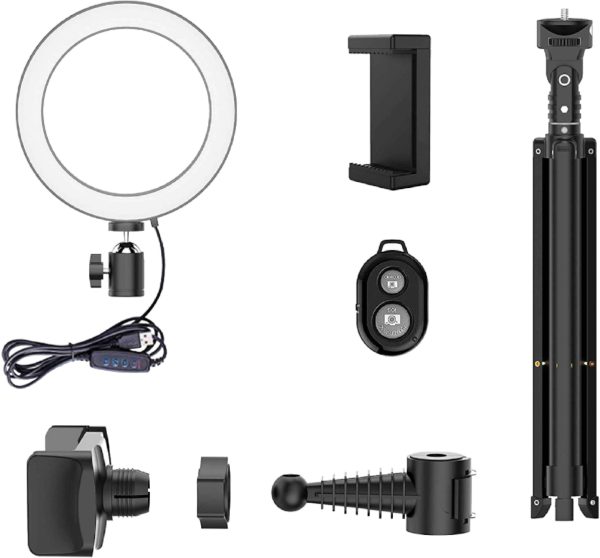 Bower Ring Light Selfie Studio 8 Inch Swivel Dimmable-0