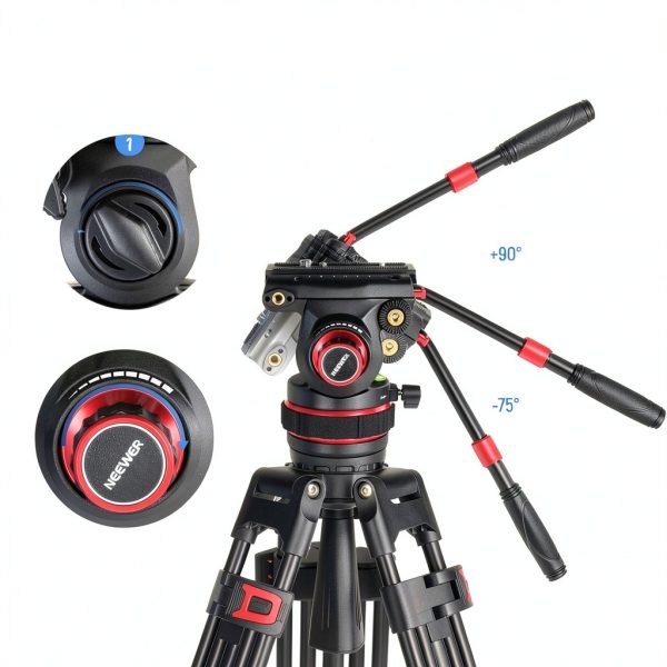 Neewer Heavy Duty Fluid Head Tripod Pro Damping Camera-2