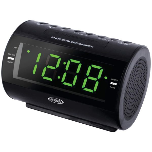 Jensen AM FM Dual Alarm Clock Radio Nature Sounds Snooze-0