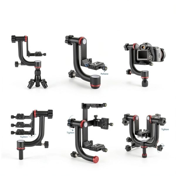 Neewer Gimbal Tripod Head Aluminum Alloy 360 Panning for-6