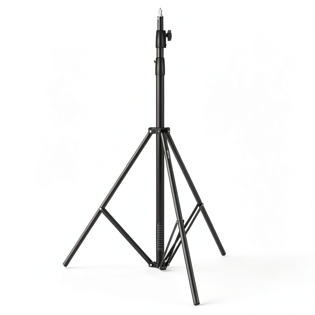 Neewer light stand extended in a studio setting