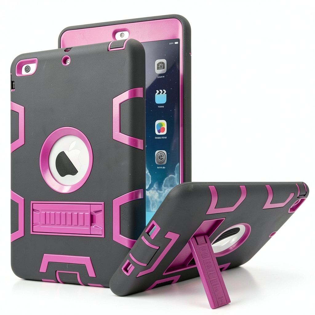 Entronix iPad Air case showing raised edges and kickstand