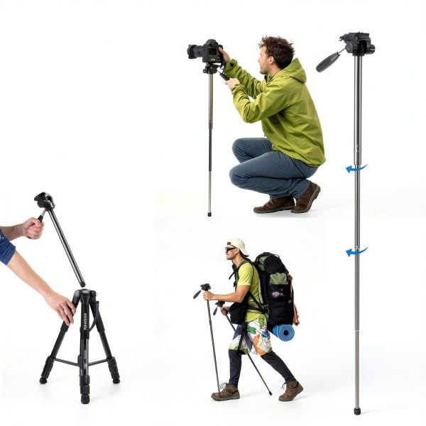 Neewer Aluminum Alloy 2 in 1 Tripod Monopod for DSLR Cameras-4