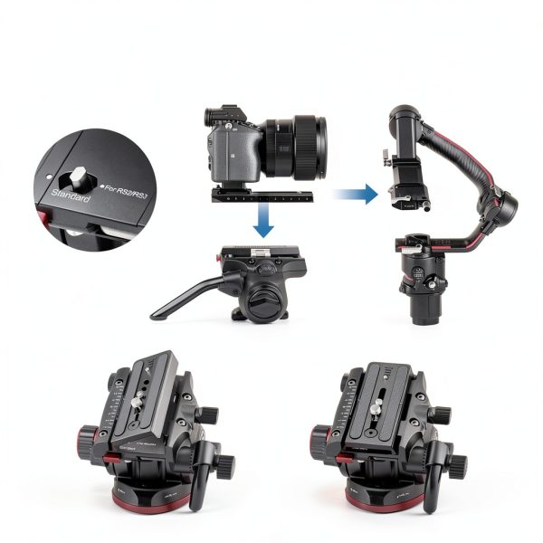 Neewer Carbon Fiber Tripod Fluid Head Quick Release DSLR-4