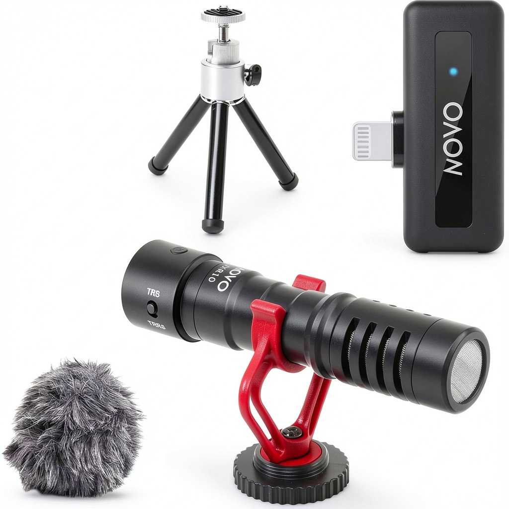 Movo VXR10 wireless shotgun microphone setup with iPhone