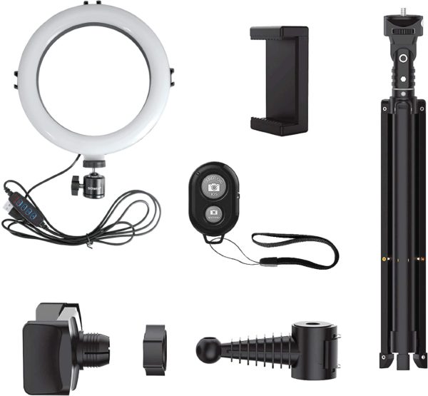 Bower Ring Light Selfie Studio 8 Inch Swivel Dimmable-7