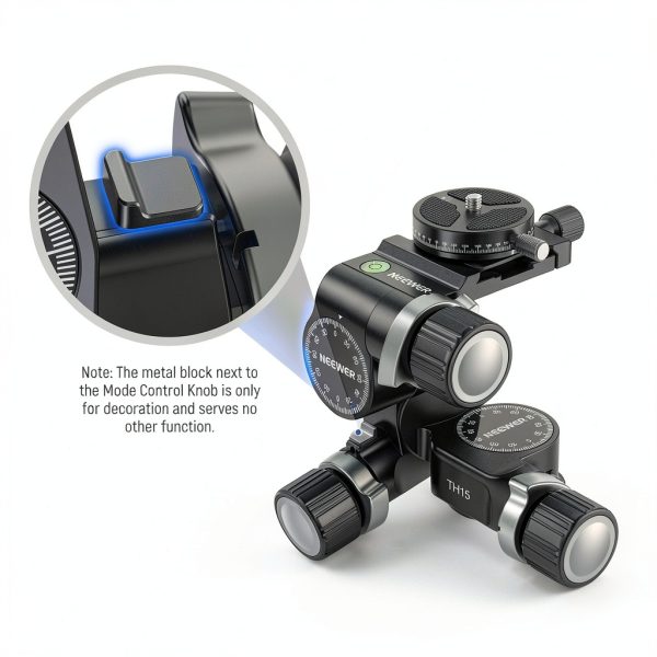 Neewer 3 Way Geared Tripod Head Aluminum Alloy Camera-2