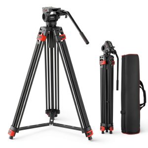 Neewer Metal Video Tripod Fluid Head Stable 17.6lb Load-0