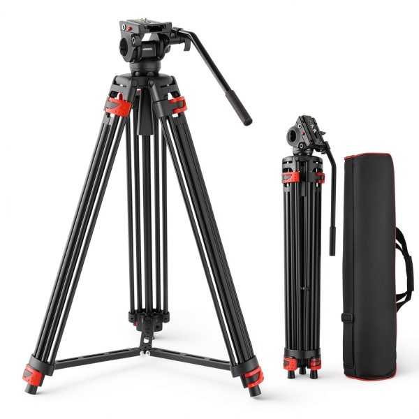 Neewer Metal Video Tripod Fluid Head Stable 17.6lb Load-0