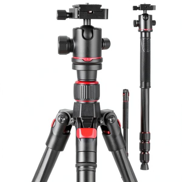 NEEWER Carbon Fiber Tripod Monopod DSLR Camera Ball Head-0