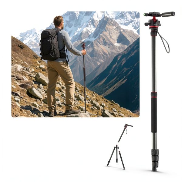 NEEWER Basics Tripod Monopod 360 Ball Head Arca Plate-5