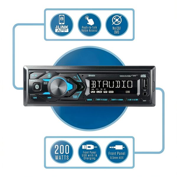 Jensen MPR210 Single DIN Stereo Bluetooth LCD Voice-2
