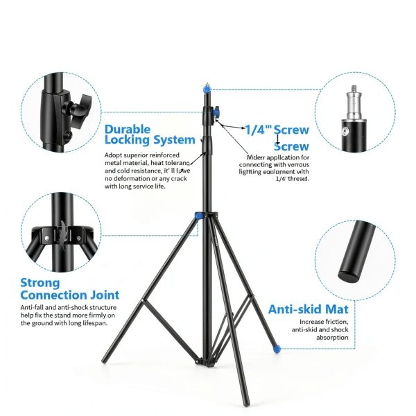 Neewer Light Stand Spring Cushioned Metal Photography Tripod-3