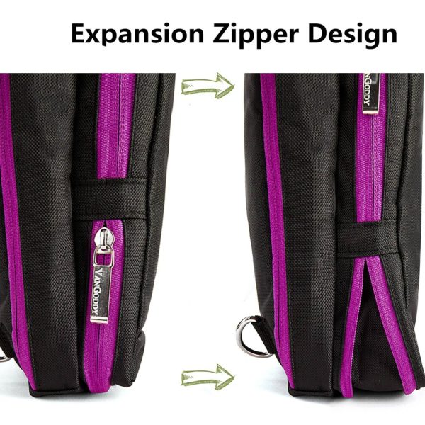 Purple Tablet Bag Convertible Design Water Resistant Nylon-3