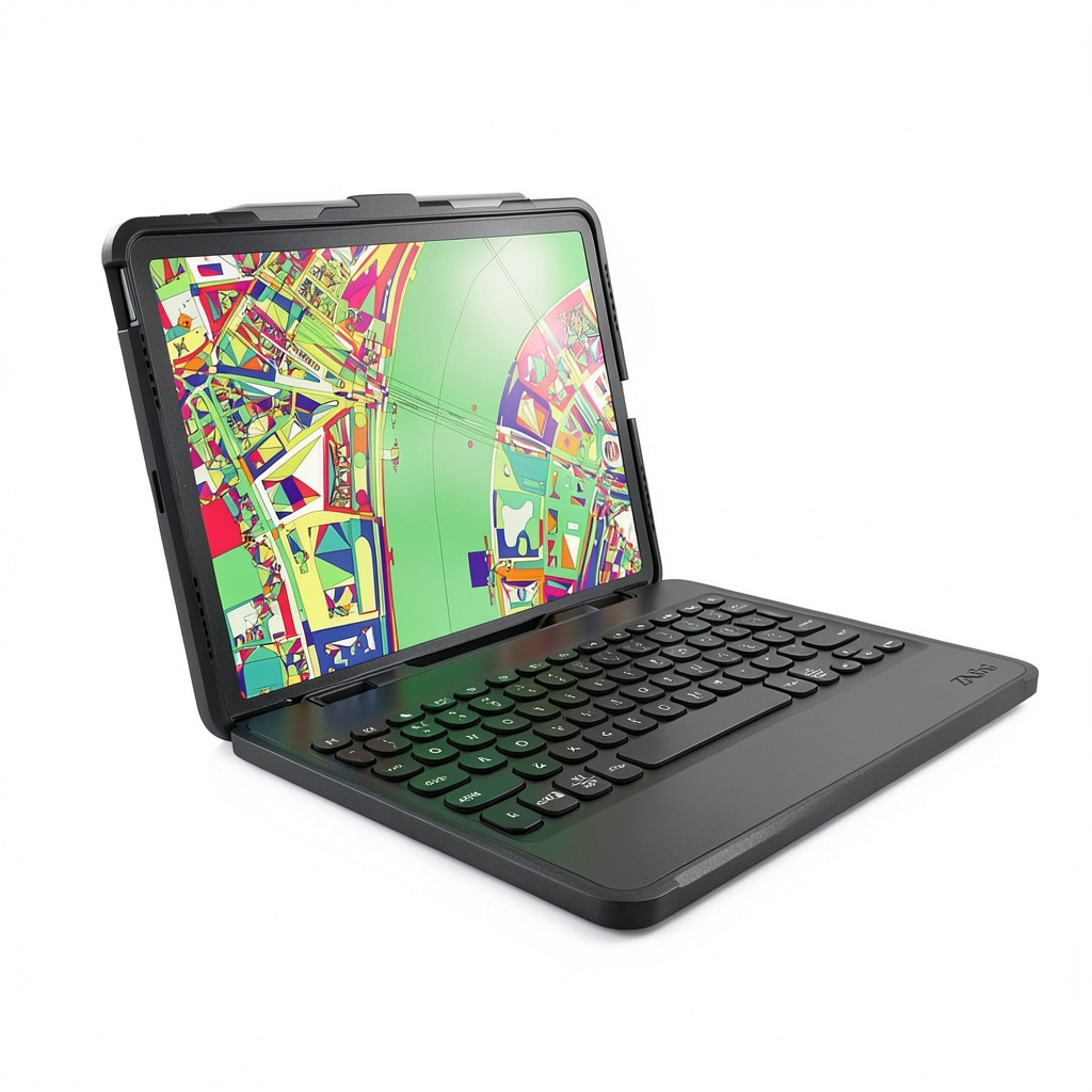 ZAGG Rugged Book Keyboard Case attached to iPad Pro 11 on a desk