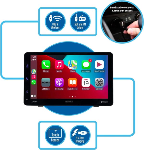 Jensen Car Stereo with Apple CarPlay Android Auto Bluetooth-2