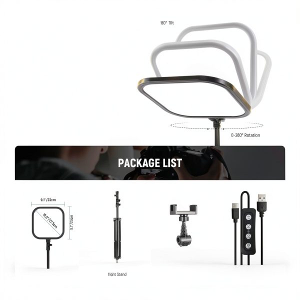 Neewer Basics LED Video Light Panel Kit Dimmable CRI95+-6