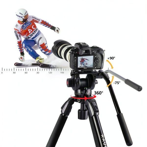 RAUBAY DV-3 Tripod Professional Fluid Head Camera Support-4