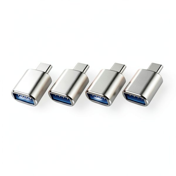 USB A to USB C Adapter 4PCS OTG Type C Converter Compatible-0