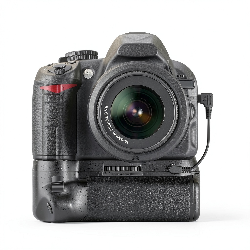 Neewer Battery Grip attached to Nikon D3300 camera