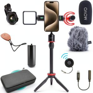 Movo iVlog1 Smartphone Video Kit with Microphone and LED-0