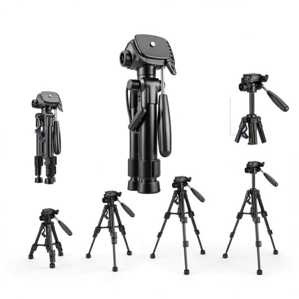 Neewer Basic Mini Desk Tripod 3 Way Pan Tilt Head Remote-2