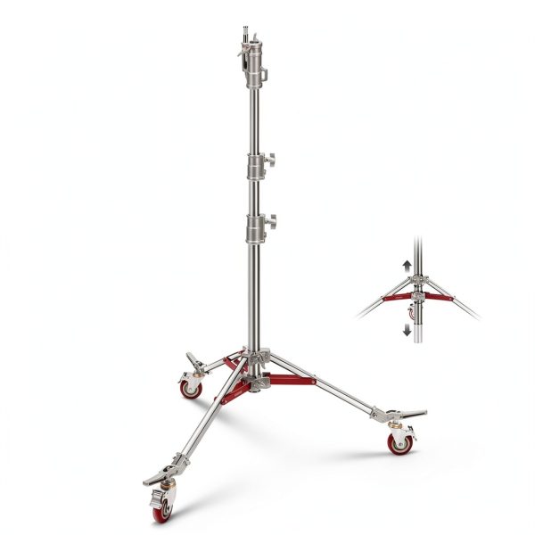 Neewer Heavy Duty Stainless Steel Light Stand with Casters-0