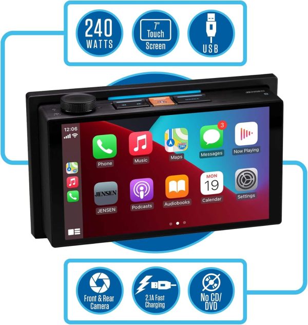 Jensen J5UP7 Double DIN Receiver CarPlay Android Auto-3