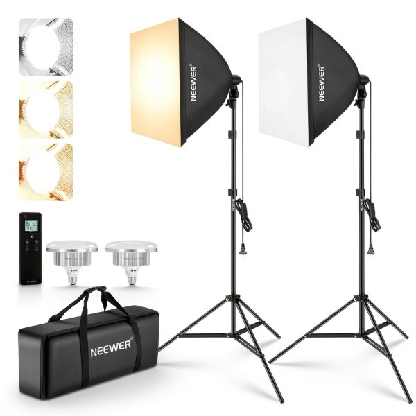 Neewer Studio Lighting Kit Bi Color LED Softbox Photography-0