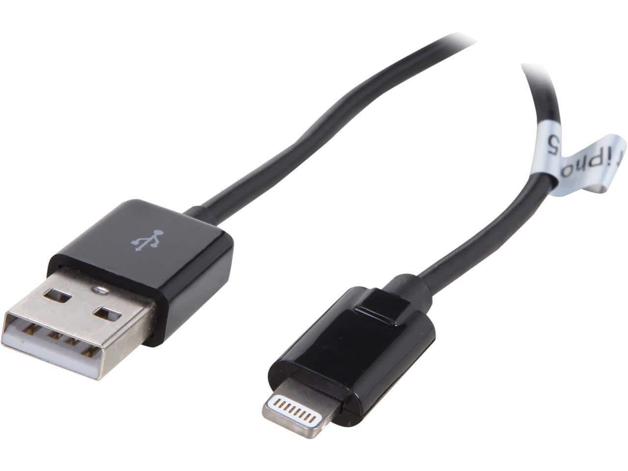 Nippon Labs Lightning cable connected to an iPhone and USB port