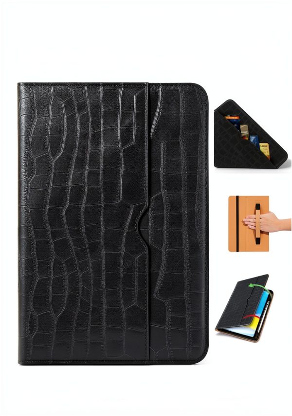 VIKESI iPad Case Leather Cover Pencil Holder Hand Strap-3