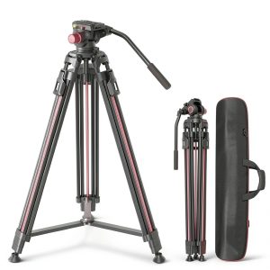 Neewer 79 Inch Fluid Head Tripod Aluminum DSLR Camera Stand-0