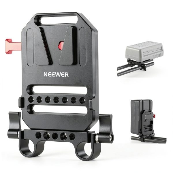 Neewer V Mount Battery Plate Dual Rod Clamps Camera Rig-0