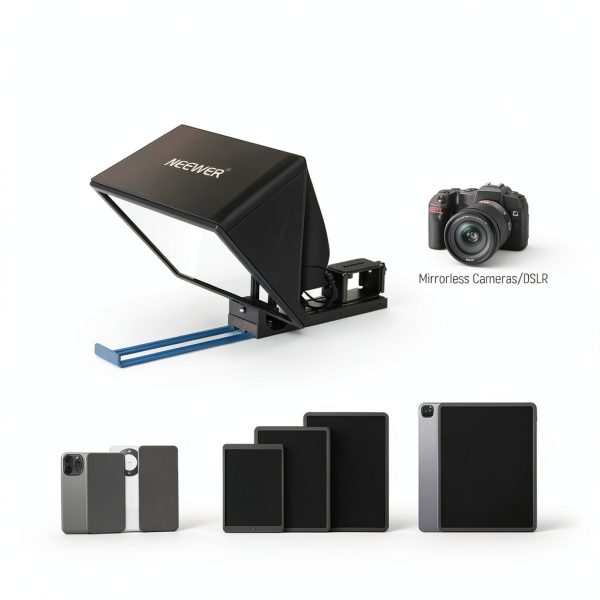 Neewer X12B Teleprompter Aluminum Alloy No Assembly Remote-5