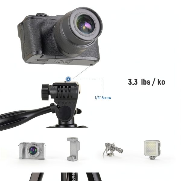 NEEWER Entry Level Tripod Metal Lightweight Travel Stand for-3