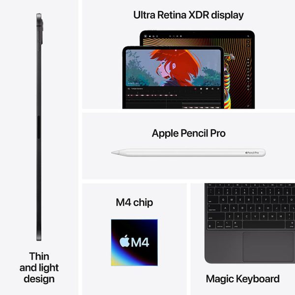 Apple iPad Pro M4 13 inch Silver Space Black OLED Display-9