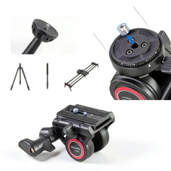 Neewer Fluid Head Tripod Lightweight Aluminum DSLR Video-6