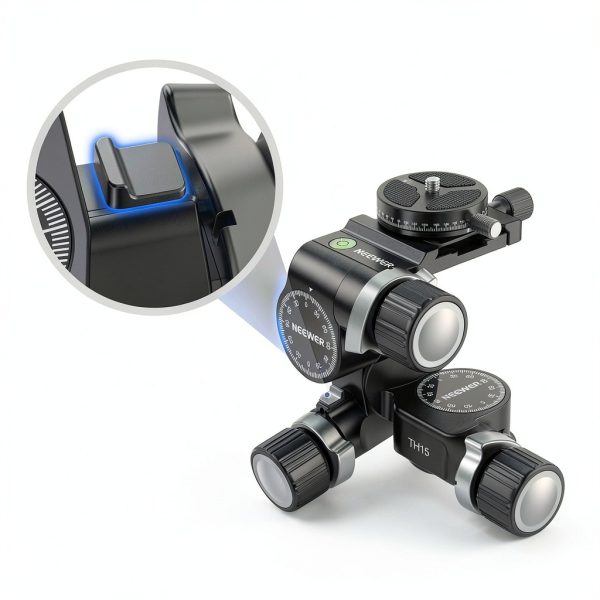 Neewer 3 Way Geared Tripod Head Aluminum Alloy Camera Pan-2