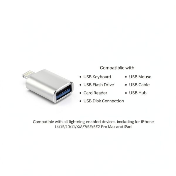 Lightning USB Adapter for iPhone iPad Flash Drive Keyboard-3
