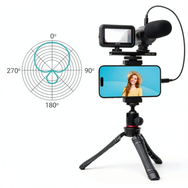 Movo USB-C Vlogging Kit Smartphone Microphone LED Light-5