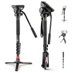 Neewer Camera Monopod with Feet Aluminum Telescopic Fluid-0