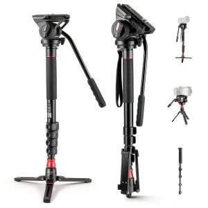 Neewer Camera Monopod with Feet Aluminum Telescopic Fluid-0