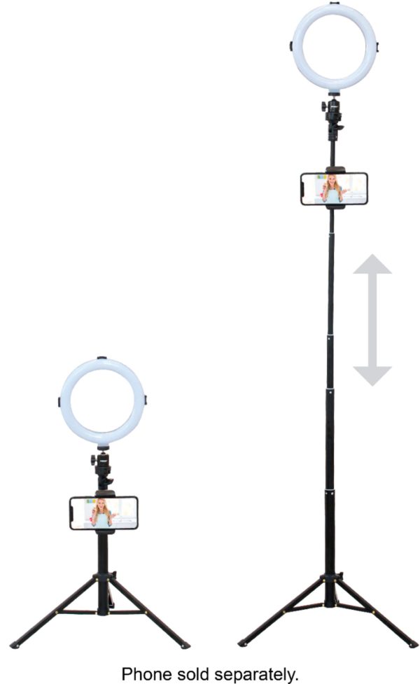 Bower Ring Light Selfie Studio 8 Inch Swivel Dimmable-8