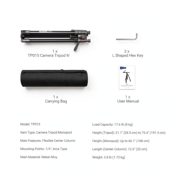 Neewer Basics Tripod Monopod Metal Fluid Head DSLR Camera-7